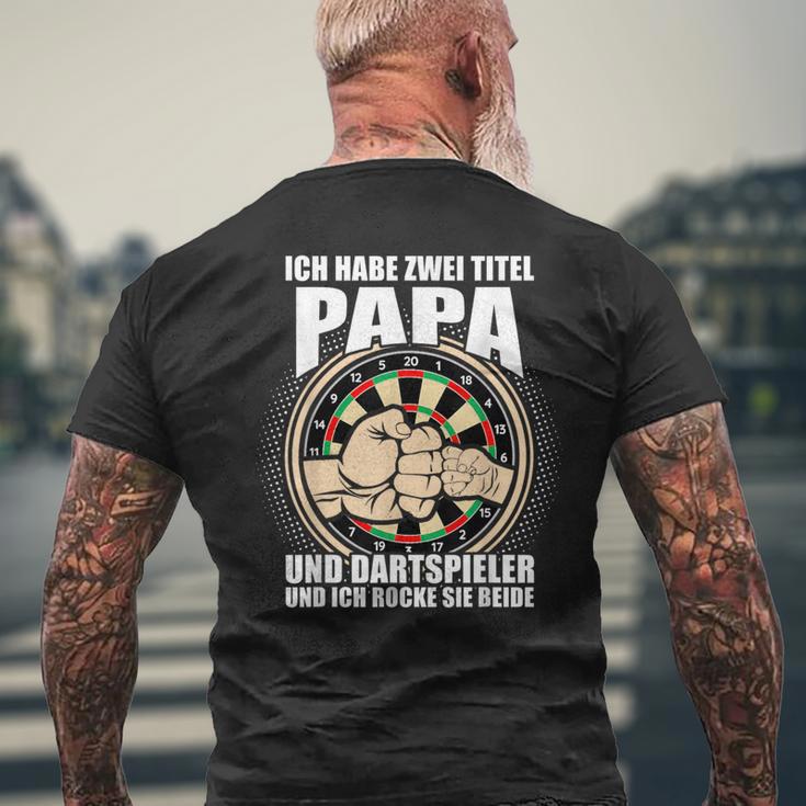 Ich Habe Zwei Titel Papa Und Dartspiel German T-Shirt mit Rückendruck Geschenke für alte Männer