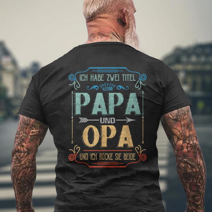 Ich Habe Zwei Titel Papa Und OpaIdea Grandpa T-Shirt mit Rückendruck Geschenke für alte Männer