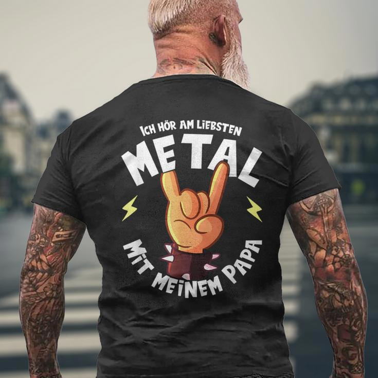 Ich Höram Lieb Metal Mit Mein Papa Ich Höre Am T-Shirt mit Rückendruck Geschenke für alte Männer