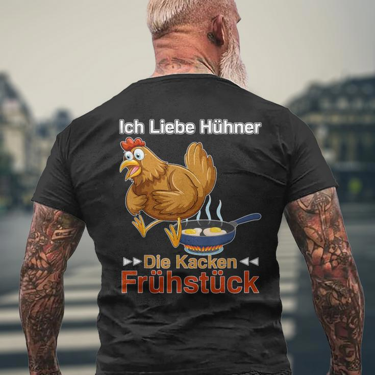 Ich Liebe Hühner Die Kacken Breakfast German Language T-Shirt mit Rückendruck Geschenke für alte Männer