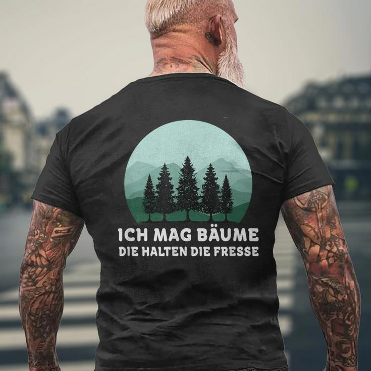 Ich Mag Bäume Die Halten Die Fresse Trees Black T-Shirt mit Rückendruck Geschenke für alte Männer