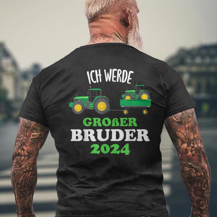 Ich Werde Großer Bruder 2024 Tractor T-Shirt mit Rückendruck Geschenke für alte Männer