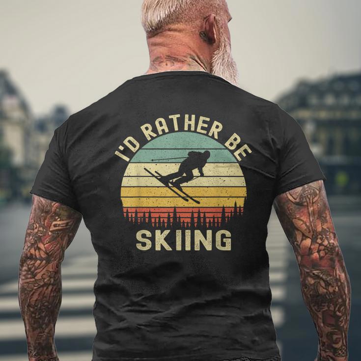 I'd Rather Be Skiing Retrointage Skifahrer Ski Herren Papa Jungen T-Shirt mit Rückendruck Geschenke für alte Männer