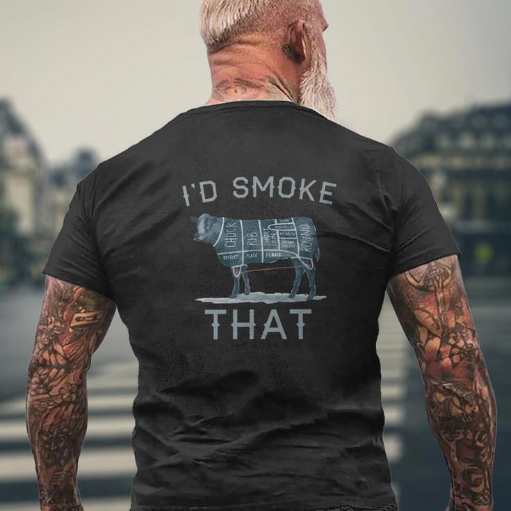Id Smoke That Shirt Mens Back Print T-shirt Gifts for Old Men
