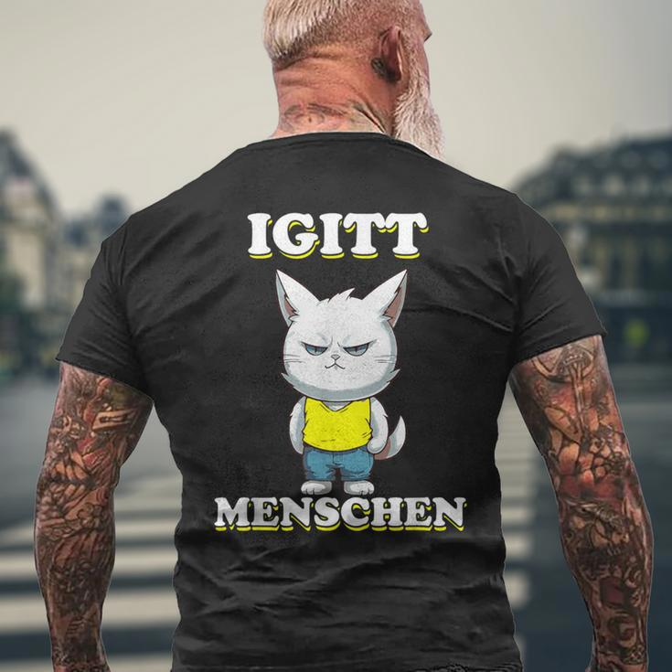Igitt Menschen Katze Lustige Spruch Katzen T-Shirt mit Rückendruck Geschenke für alte Männer