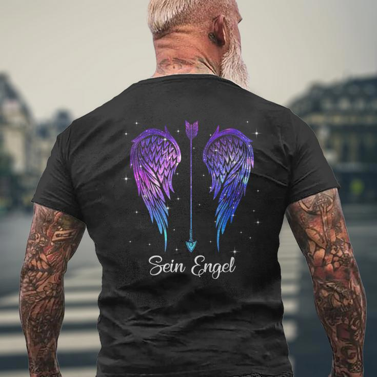 Ihr Wächter Sein Engel Her Guardian His Angel Wings T-Shirt mit Rückendruck Geschenke für alte Männer