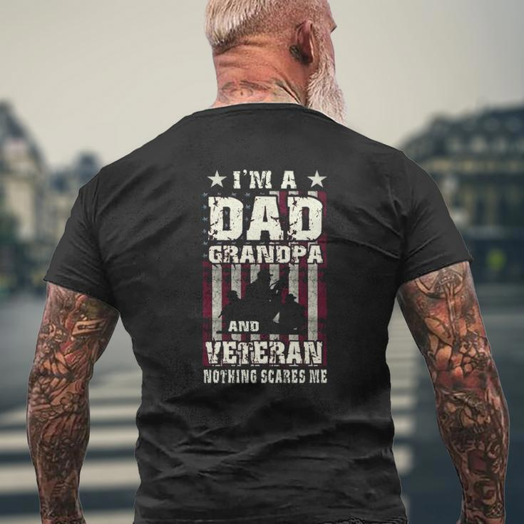 I'm Dad Grandpa & Veteran Flag Soldiers Vintage Men Mens Back Print T-shirt Gifts for Old Men