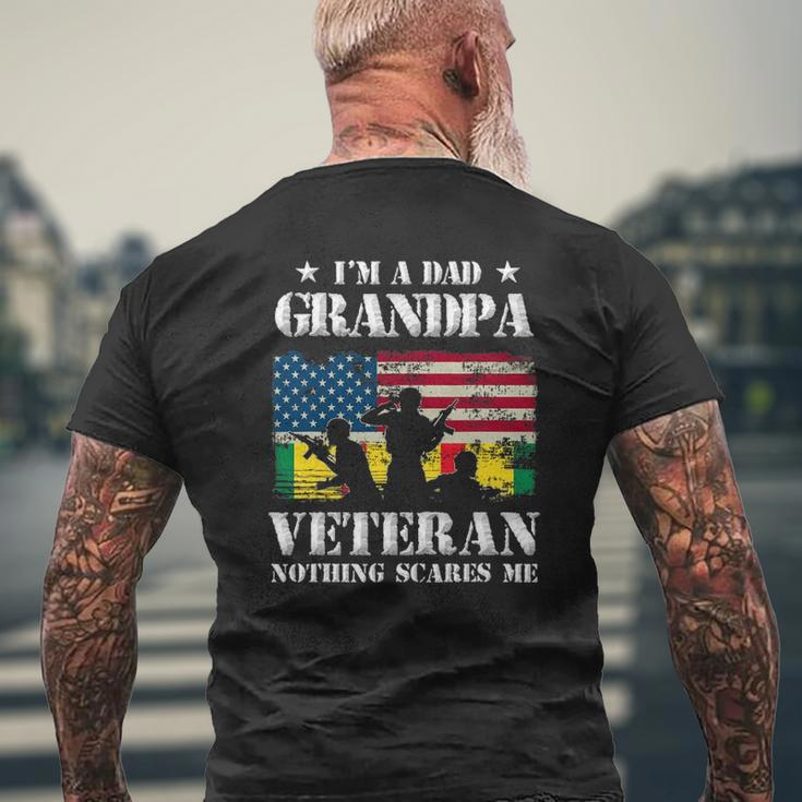 I'm A Dad Grandpa Veteran Nothing Scares Me Flag Mens Back Print T-shirt Gifts for Old Men