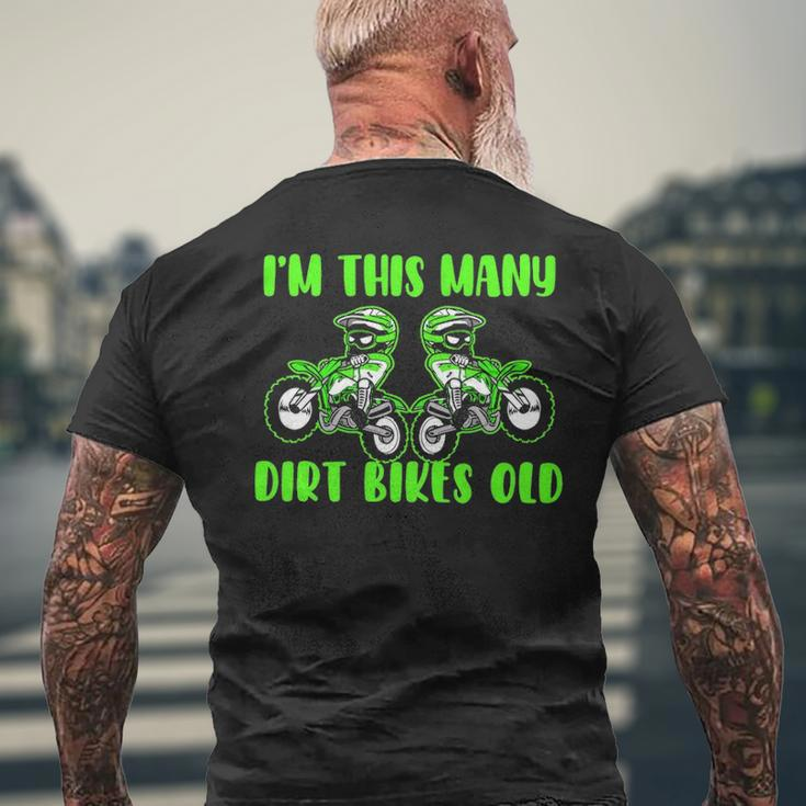 I'm This Many Dirt Bikes 2 Year Old 2Nd Birthday Motocross Men's T-shirt Back Print Gifts for Old Men