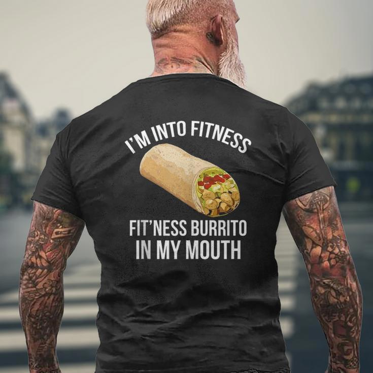 I'm Into Fitness Fitness Burrito In My Mouth Tank Top Mens Back Print T-shirt Gifts for Old Men