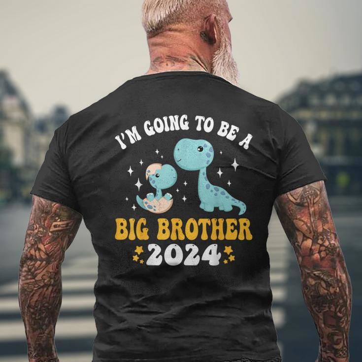 I'm Going To Be A Big Brother 2024 Announcement Dinosaur Men's T-shirt Back Print Gifts for Old Men