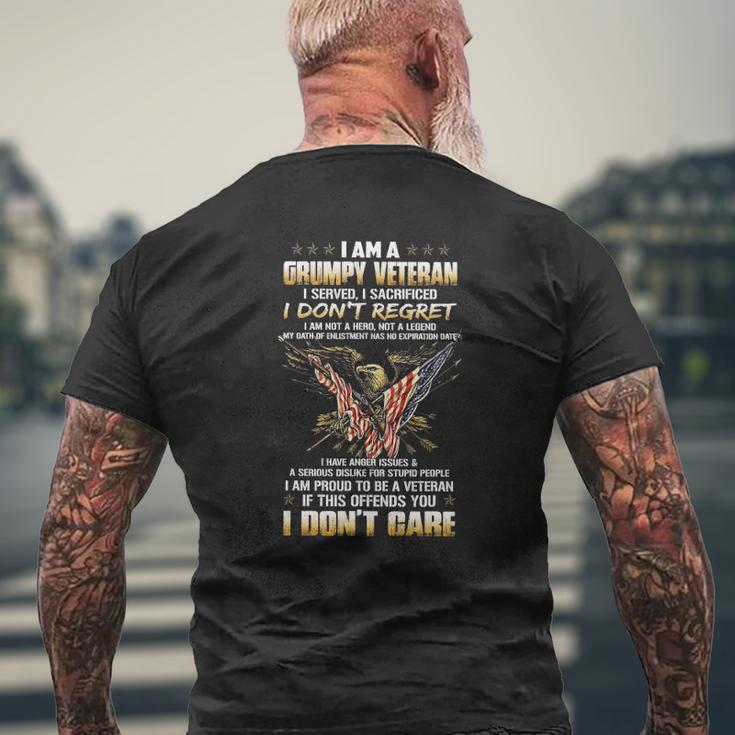 I'm A Grumpy Veteran Mens Back Print T-shirt Gifts for Old Men