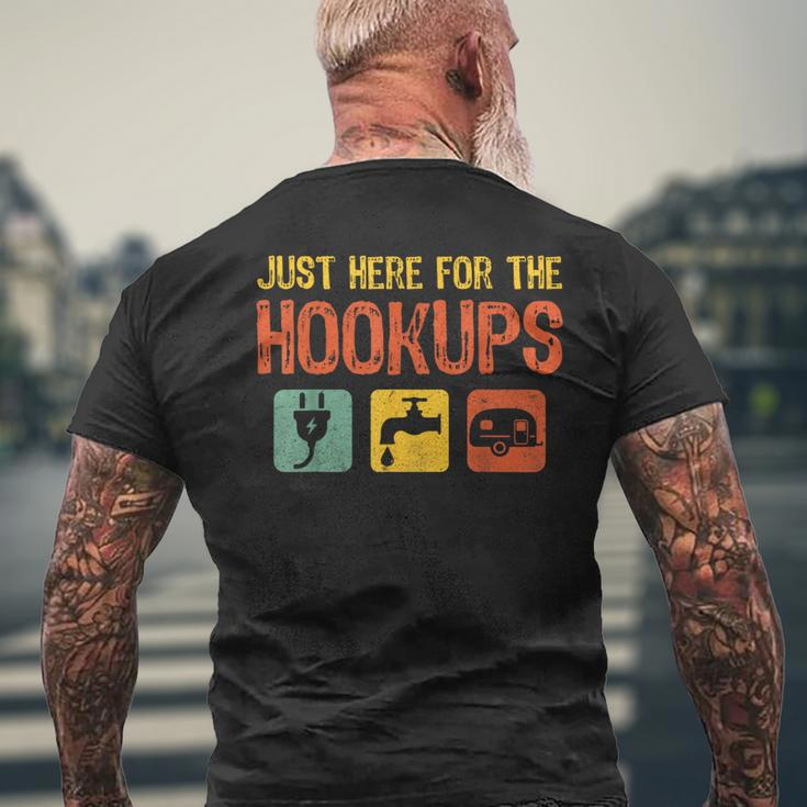I'm Just Here For The Hookups Camp Rv Camper Camping Men's T-shirt Back Print Gifts for Old Men