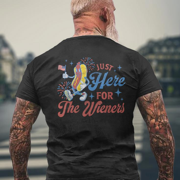 I'm Just Here For The Wieners Patriotic Family Men's T-shirt Back Print Gifts for Old Men