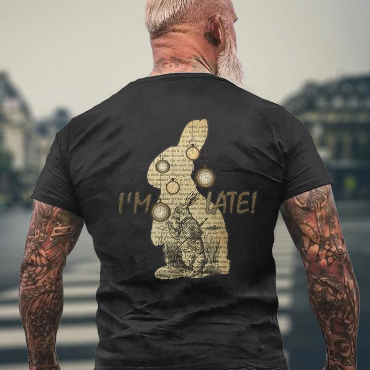 I'm Late Alice In Wonderland RabbitT-Shirt mit Rückendruck Geschenke für alte Männer