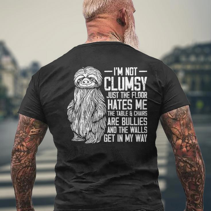 I'm Not Clumsy Just The Floor Hates Me Awkward Sloth Men's T-shirt Back Print Gifts for Old Men