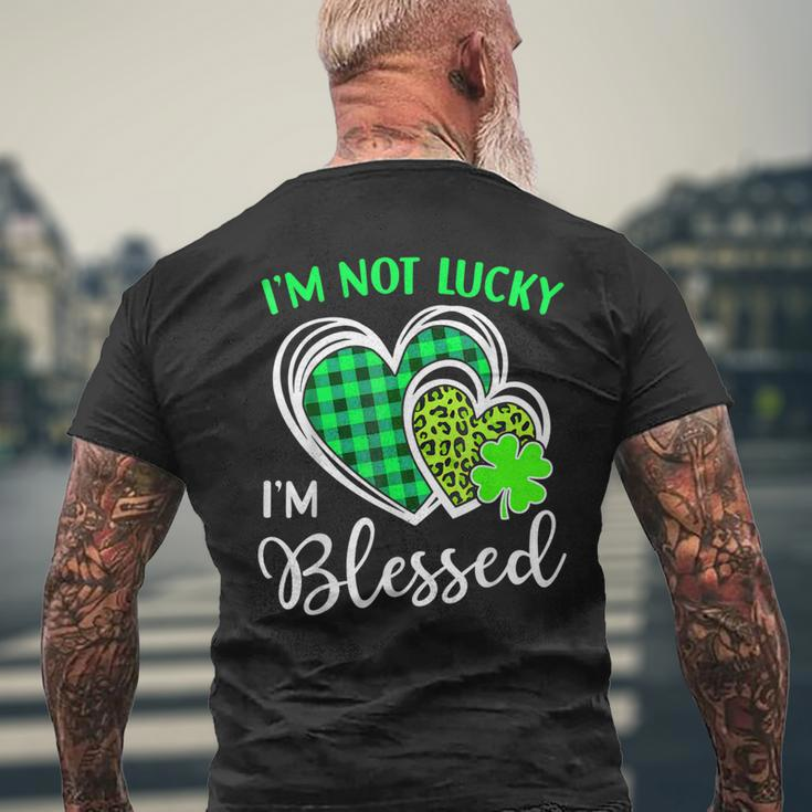 I'm Not Lucky I'm Blessed St Patrick's Day Christian Men's T-shirt Back Print Gifts for Old Men