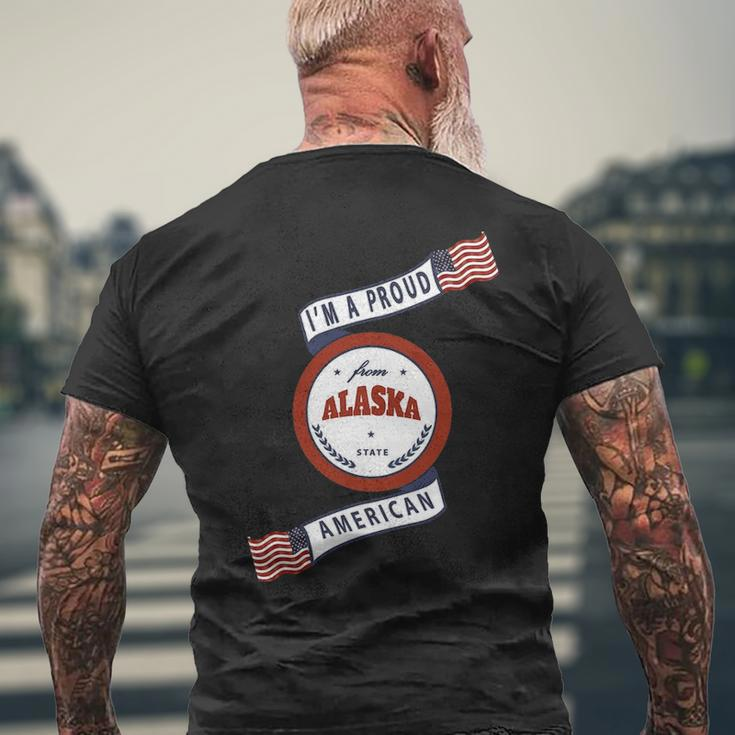 I'm A Proud American From Alaska State Men's T-shirt Back Print Gifts for Old Men