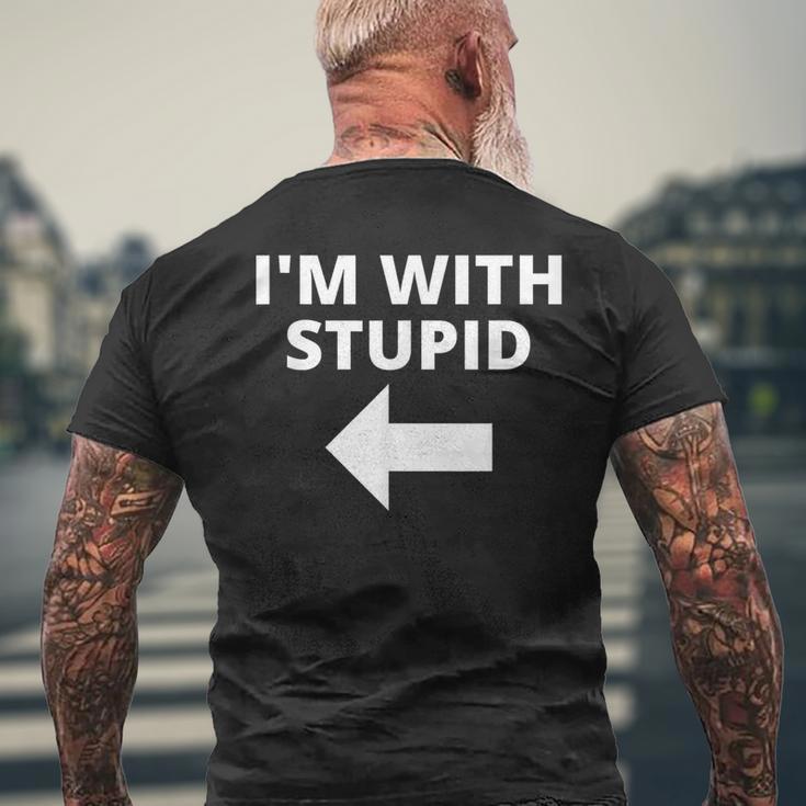 I'm With Stupid Matching Couples Men's T-shirt Back Print Gifts for Old Men