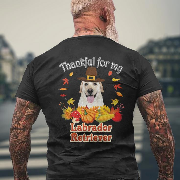 I'm Thankful For My Labrador Retriever Dog Lover Pumpkin Men's T-shirt Back Print Gifts for Old Men