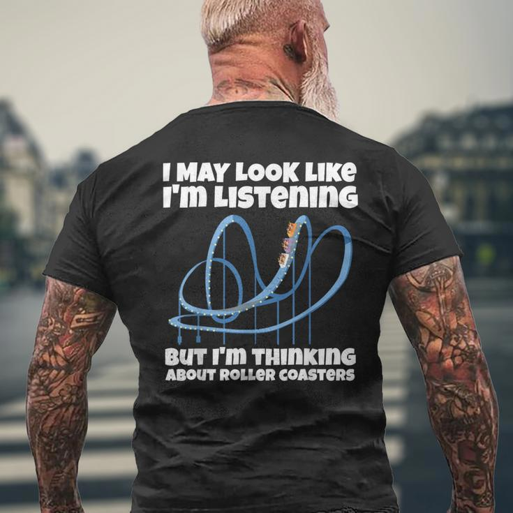 I'm Thinking About Roller Coasters Men's T-shirt Back Print Gifts for Old Men