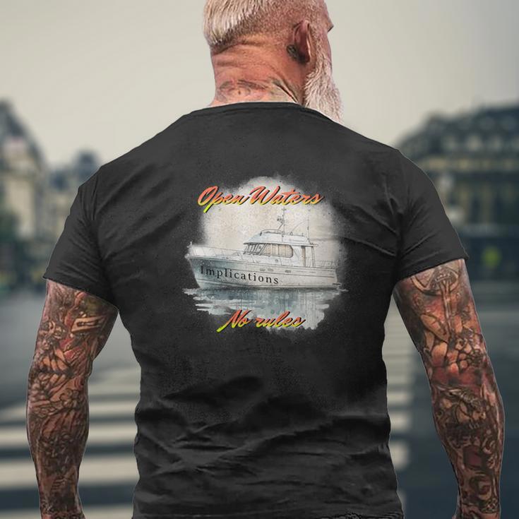 Implications Open Waters No Rules Men's T-shirt Back Print Gifts for Old Men