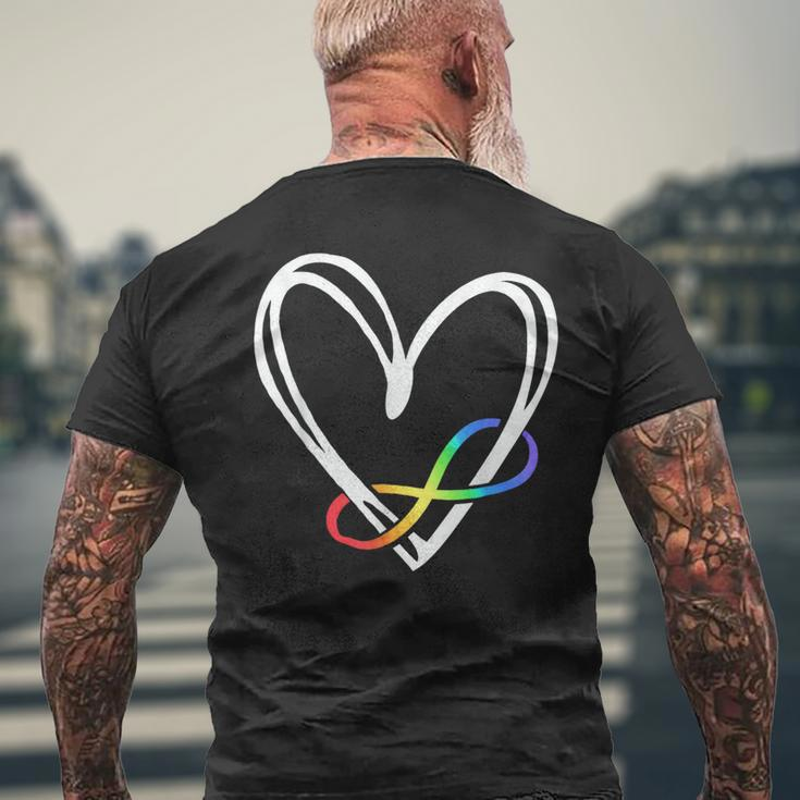 Infinity Heart Autism Awareness Love Needs No Words Tie Dye Men's T-shirt Back Print Gifts for Old Men