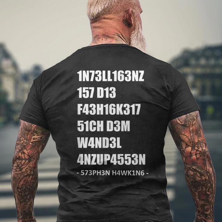 Intelligenz 1337 Leet Stephen William Hawking Quote T-Shirt mit Rückendruck Geschenke für alte Männer