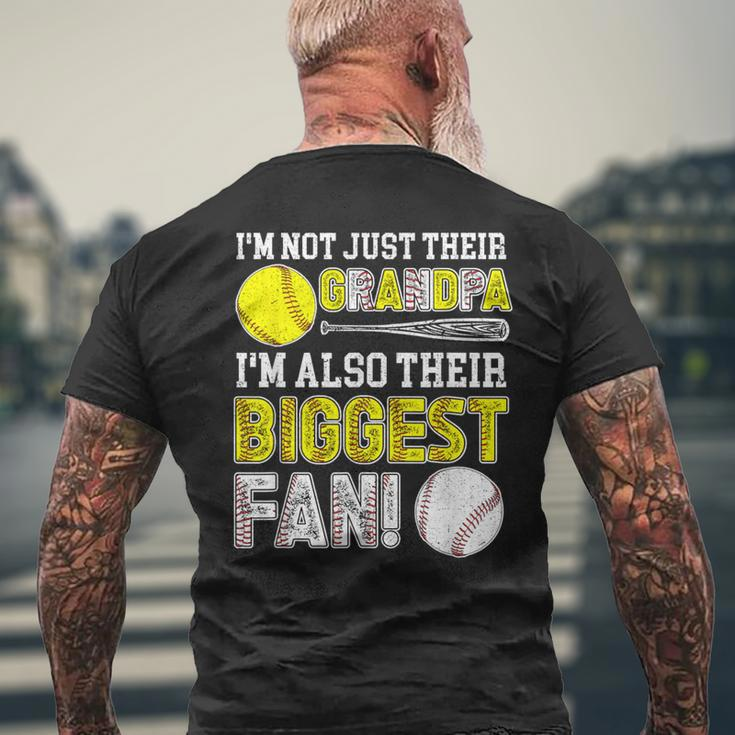 Their Biggest Fan Baseball Softball Grandpa Men's T-shirt Back Print Gifts for Old Men