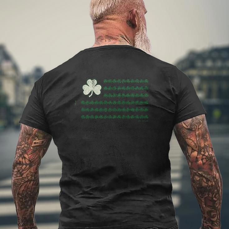 Irish Nation Shamrock Flag Mens Back Print T-shirt Gifts for Old Men
