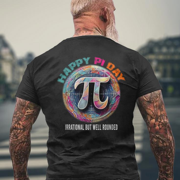 Irrational But Well Rounded Pi Day Math Day Student Teacher Men's T-shirt Back Print Gifts for Old Men