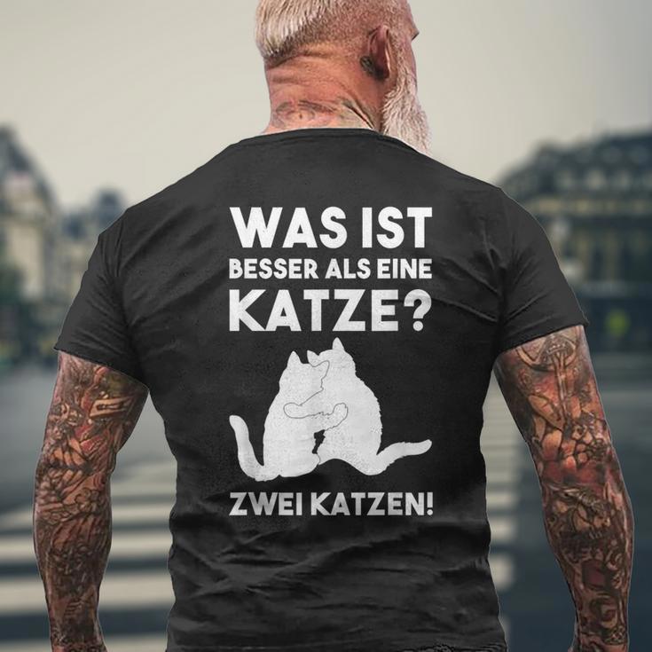 Was Ist Besser Als Eine Katze Katzen Fans T-Shirt mit Rückendruck Geschenke für alte Männer