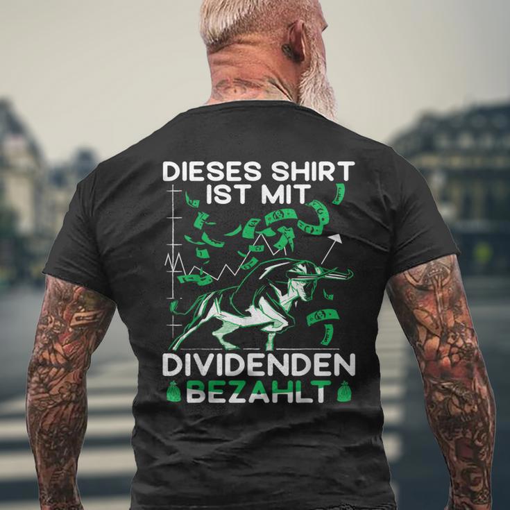 Ist Mit Dividenden Bezahlt Aktien Stock Exchange T-Shirt mit Rückendruck Geschenke für alte Männer