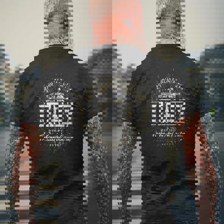 Italia Estilointage Retro Italia Camiseta Hombre Estampado Espalda Regalos para ancianos