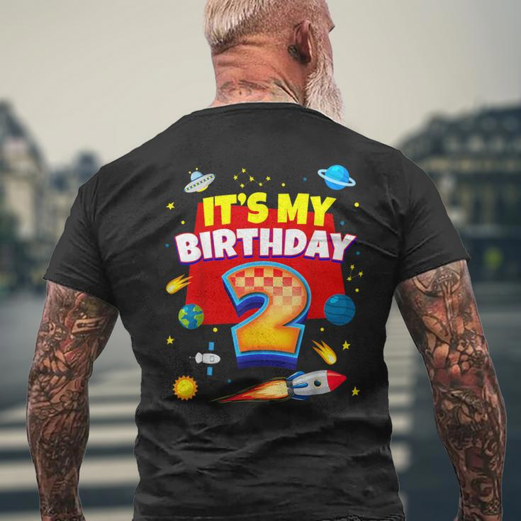 Its My Birthday 2Nd Boy Space Astronaut Family Matching Men's T-shirt Back Print Gifts for Old Men