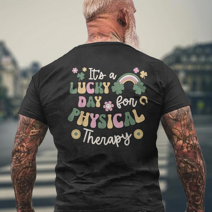 It's A Lucky Day For Physical Therapy St Patrick's Day Pt Men's T-shirt Back Print Gifts for Old Men