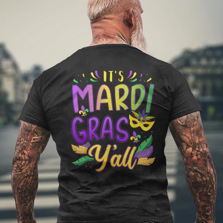 It's Mardi Gras Y'all With Mask And Fleur De Lis Men's T-shirt Back Print Gifts for Old Men