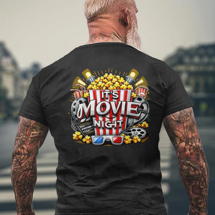 It's Movie Night Popcorn Cinema Men's T-shirt Back Print Gifts for Old Men