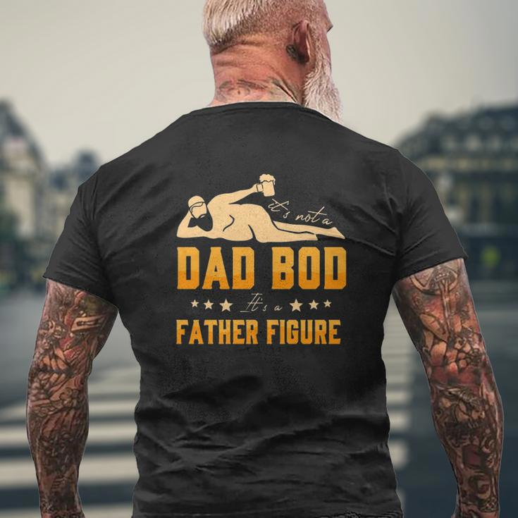 It's Not A Dad Bob It's A Father Figure Beared Man Holding Beer Father's Day Drinking Mens Back Print T-shirt Gifts for Old Men