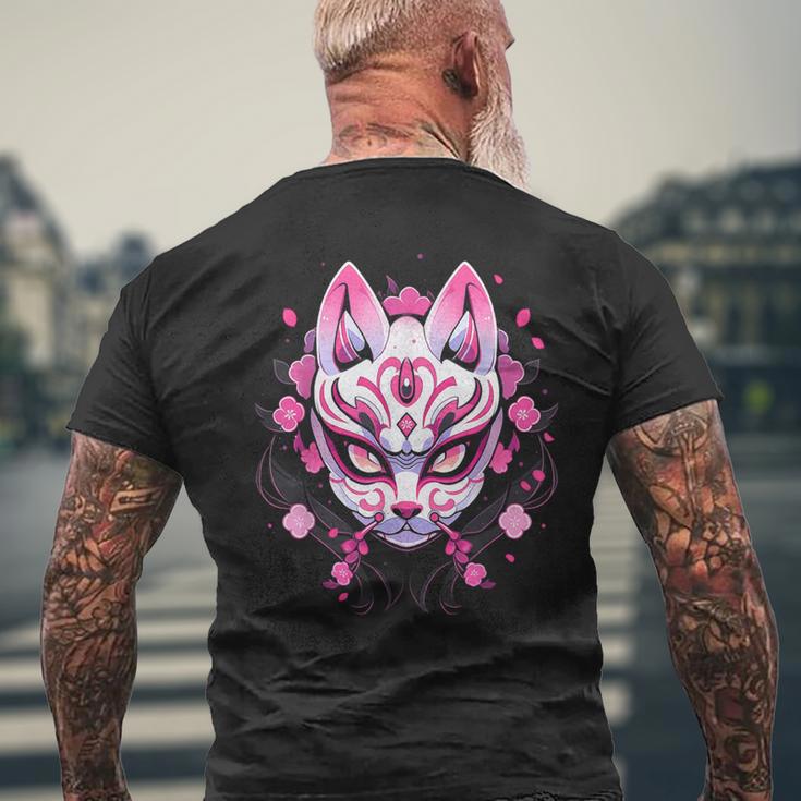 Japanese Sakura Mask Anime Manga Techwear Kawaii T-Shirt mit Rückendruck Geschenke für alte Männer