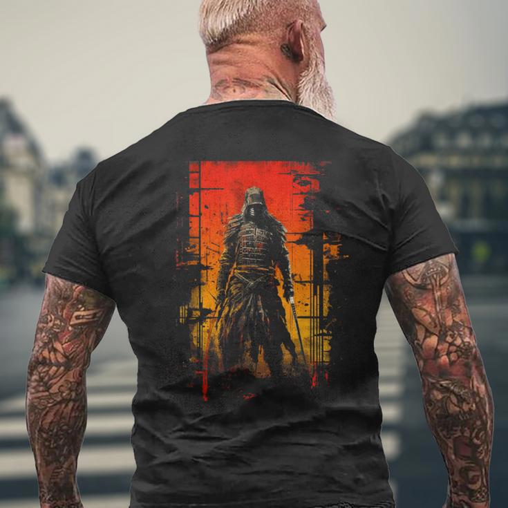 Japanese Samurai Cool Retro Vintage Distressed Vibes 12 Men's T-shirt Back Print Gifts for Old Men