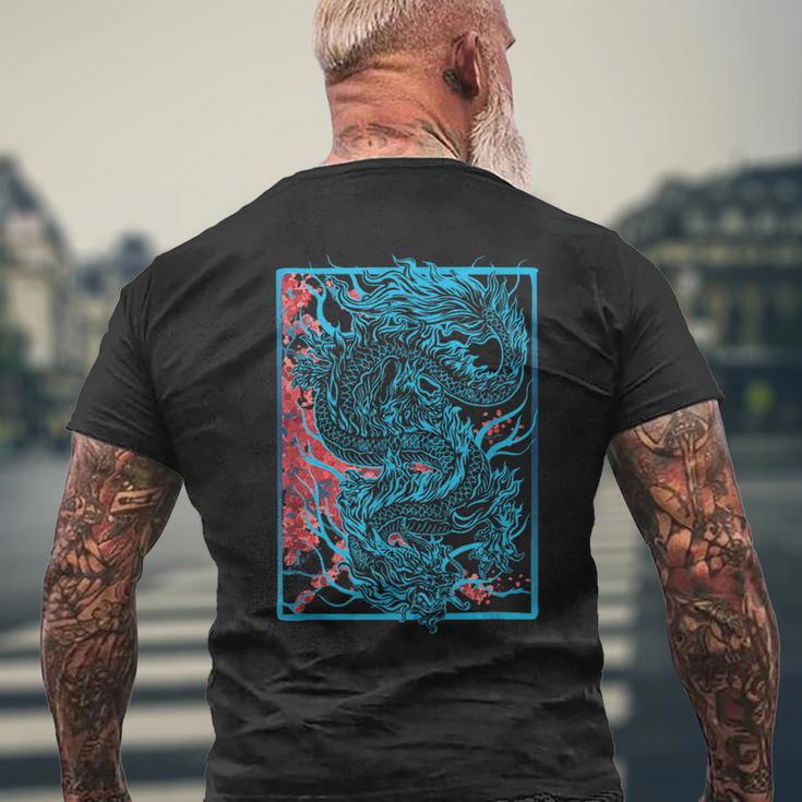 Japanischer Drache Mit Kirschblüten Und Sakura And Dragon T-Shirt mit Rückendruck Geschenke für alte Männer