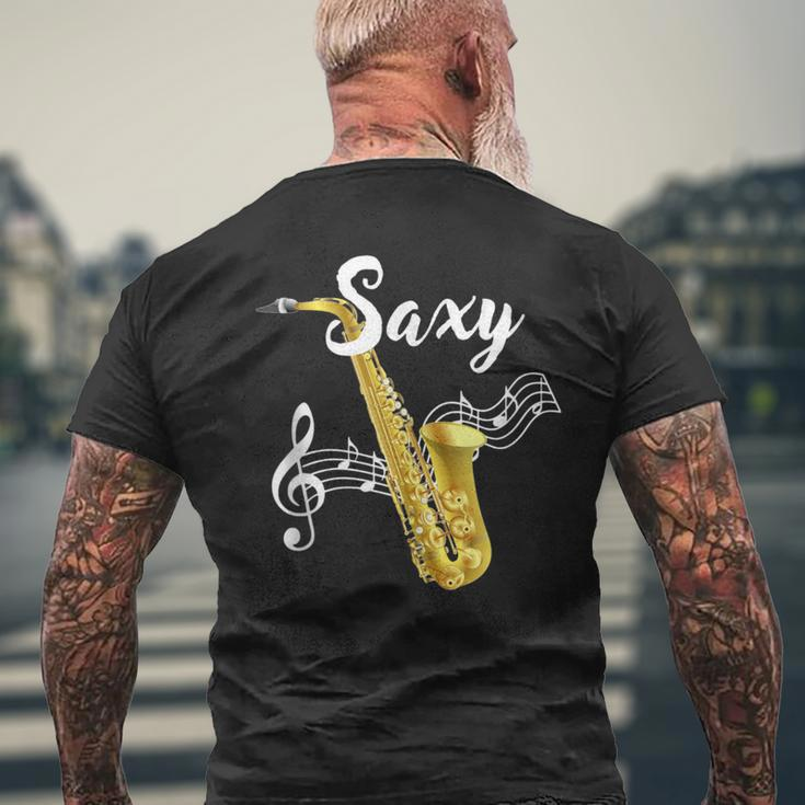 Jazz Music Lover Gold Sax Saxy Saxophone Player Men's T-shirt Back Print Gifts for Old Men