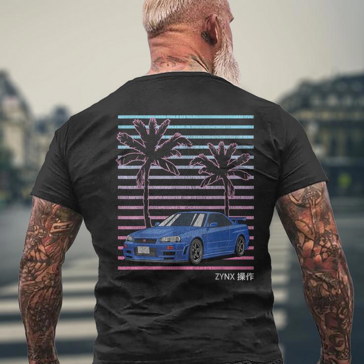 Jdm Import Tuner Drift Car Street Racing 80S Synthwave Men's T-shirt Back Print Gifts for Old Men