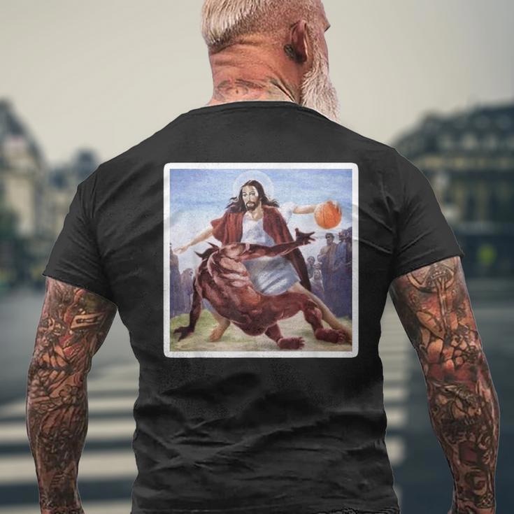T-shirt Humoristique Jesus Vs Satan Basketball – Gildan Taille L Blanc (neuf)