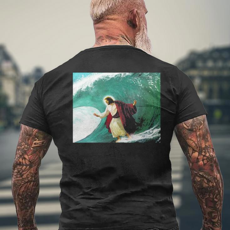 Jesus Walking Water Evangelical Christian Men's T-shirt Back Print Gifts for Old Men