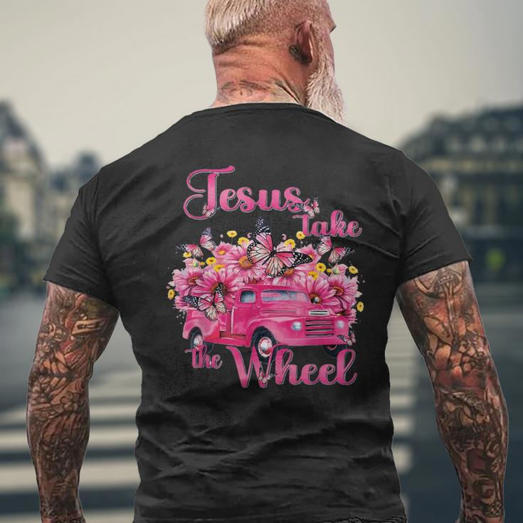 Jesus Take The Wheel Truck God Believer Men's T-shirt Back Print Gifts for Old Men