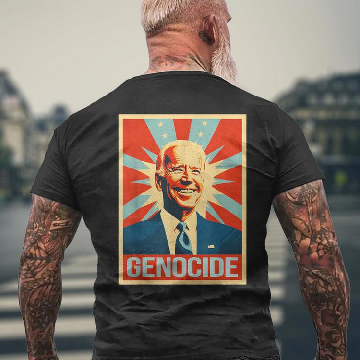 Joe Biden Genocide Anti Biden Conservative Political Men's T-shirt Back Print Gifts for Old Men