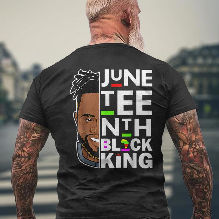 Junenth Black King Melanin Father Dad Men Son Dad Da Boys Mens Back Print T-shirt Gifts for Old Men