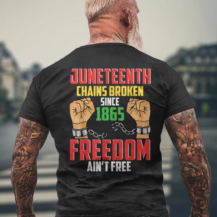 Junenth Freedom Chains Broken Men's T-shirt Back Print Gifts for Old Men
